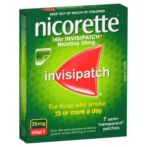 Nicorette Quit Smoking 16hr Invisipatch Step 1 25mg 7 Patches